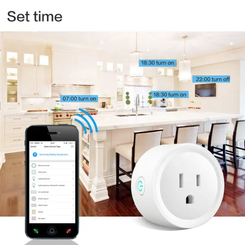Vista 3 de Enchufe inteligente WiFi compatible con Alexa, Google Assistant, control de aplicación y voz, no requiere concentrador, Reino Unido (10A)