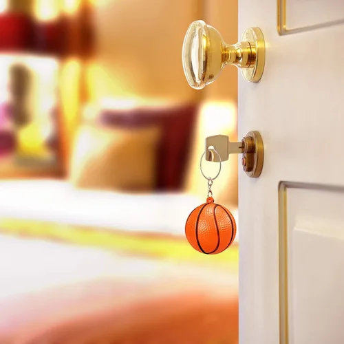 Vista 7 de Blulu Paquete de 20 llaveros de baloncesto a granel, regalos de fiesta de baloncesto naranja, regalos deportivos para bolsas de regalos