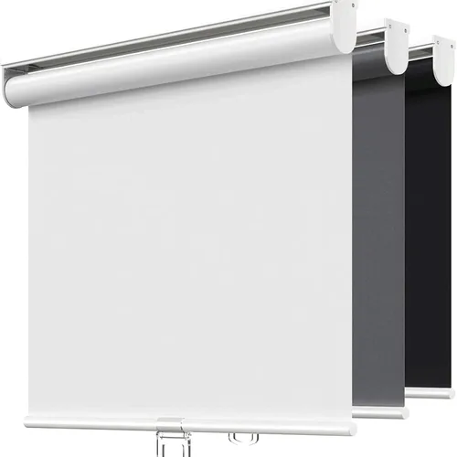 Vista 28 de Persianas enrollables opacas sin cordón para oscurecer la habitación, con sistema de resorte, protección UV, persianas de puerta, para hogar y Negro