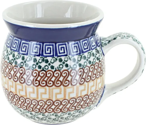 Vista 23 de Blue Rose Polish Pottery - Blue Alyce Bubble Mug - 16 oz - Unique Shape Mug for Coffee & Tea