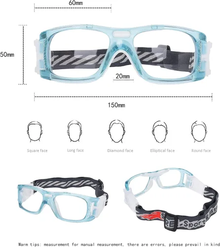 Vista 2 de Gafas deportivas – Gafas protectoras de baloncesto con lente extraíble y correa ajustable para gafas