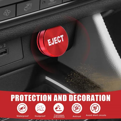 Vista 5 de SenseYo 3 Piezas Cubierta de Enchufe de Encendedor de Cigarrillos de Automóvil de Aluminio Se Adapta a la Mayoría de Vehículos Fuente de Rojo
