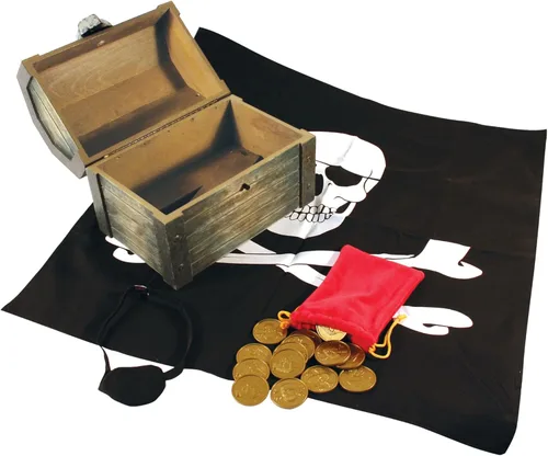 Vista 3 de Melissa & Doug Conjunto de juego de simulación de cofre pirata de madera
