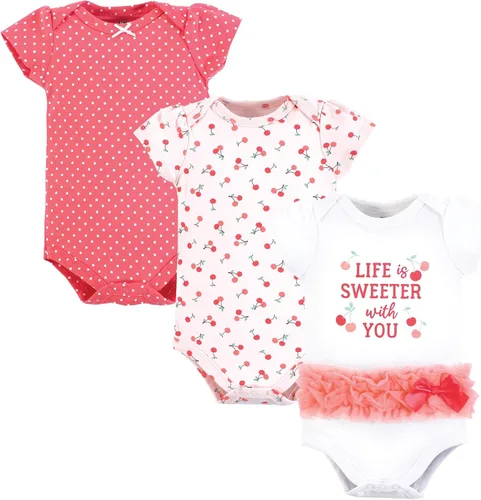 Vista 252 de Hudson Baby baby-girls Cotton Bodysuits 3-pack