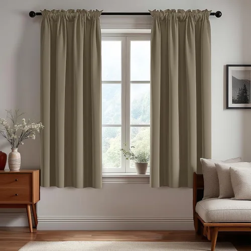 Vista 54 de Deconovo Cortinas opacas, aislamiento térmico, dobladillo para barra, reducción de ruido, certificado Oeko-TEX, cortinas de oscurecimiento