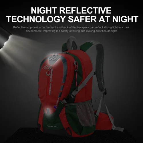 Vista 5 de INOXTO Mochila pequeña de senderismo con vejiga de agua de 2L y cubierta impermeable contra la lluvia, mochila de hidratación de 25L para viajes