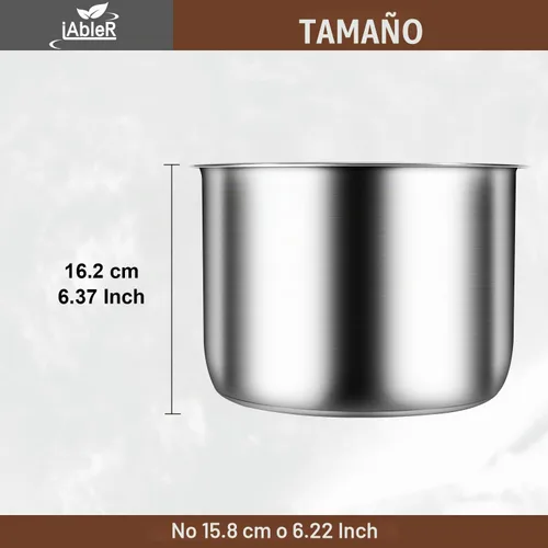Vista 5 de Olla interior de repuesto original de 6 cuartos de galón, compatible con olla a presión de 6 cuartos de galón PPC770 PPC771 PPC770-1 PRO PCXL-PRO6