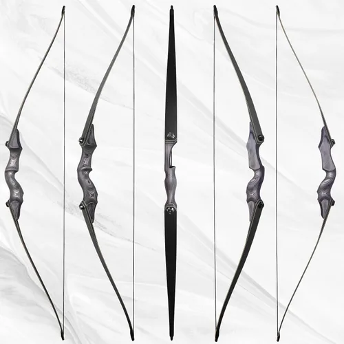 Vista 7 de OBTOUTDOOR Tiro con arco Arco largo desmontable de 60 pulgadas 20lbs-60lbs Arcos de caza tradicionales de madera para mano derecha para práctica