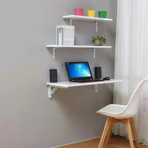 Vista 5 de Mesa de montaje en pared, escritorio de estudio multifuncional, mesa de comedor plegable de cocina, mesas de bar flotantes, escritorio