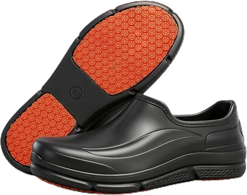 Vista 8 de Zapatos unisex antideslizantes para servicio de alimentos, impermeables, resistentes al aceite, zuecos de trabajo de cocina, cómodos zapatos
