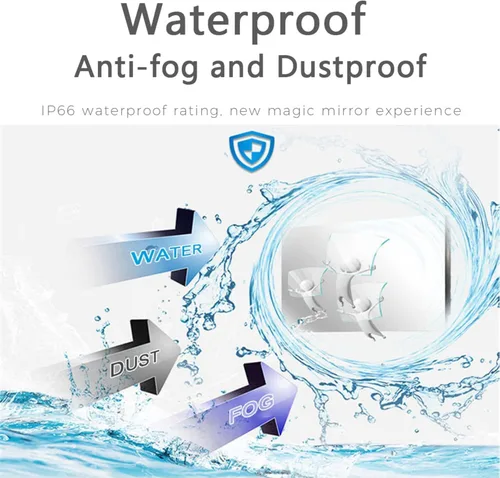 Vista 7 de Soulaca Espejo inteligente de 22 pulgadas LED TV IP65 impermeable con control de voz ATSC DTV sintonizador, WiFi y Bluetooth, baño de lujo, espejo