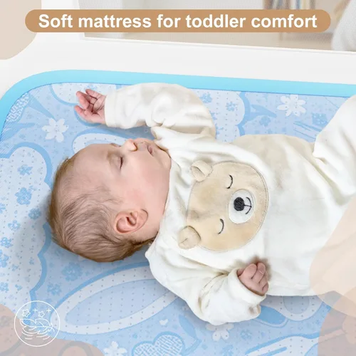 Vista 4 de Cuna de bebé 3 en 1, cuna portátil con malla transpirable Beige