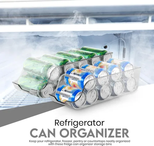 Vista 3 de Utopia Kitchen Organizador de latas para despensa (paquete de 2) – Organizador de latas de soda para refrigerador – Organizador de almacenamiento
