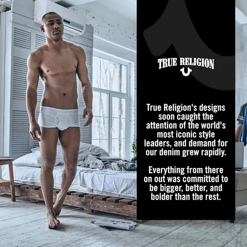 Vista 7 de True Religion Calzoncillos tipo bóxer de algodón elástico para hombre, paquete de 4