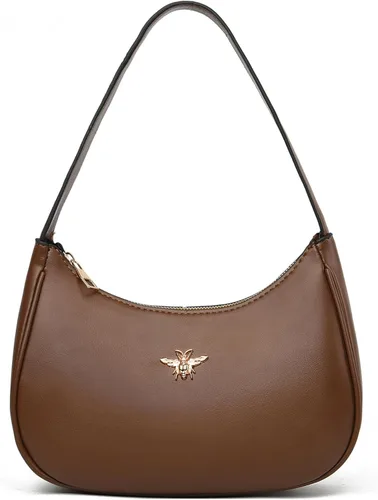 Vista 16 de BAIKELI Bolso de hombro en forma de media luna para mujeres, pequeño bolso al hombro clásico retro, de estilo embrague, bolso tipo hobo, bolso