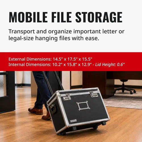 Vista 7 de Vaultz Caja de almacenamiento portátil de archivos con asa, 14.5 x 17.5 x 15.5 pulgadas, caja de seguridad móvil tamaño carta/legal, gabinete