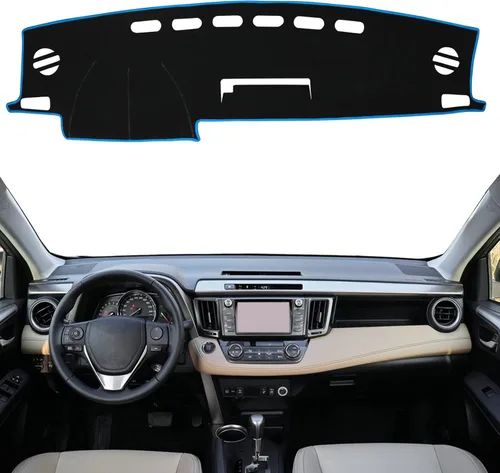 Vista 13 de para Toyota Rav4 2013 2014 2015 2016 2017 2018 Funda para Salpicadero, Funda para Consola Central, Alfombrilla para Tablero, Alfombra Protectora