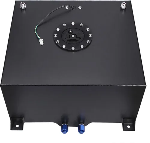 Vista 7 de Tanque universal de celda de combustible de 1 galón 4L con tapa y remitente de nivel de aluminio pulido negro