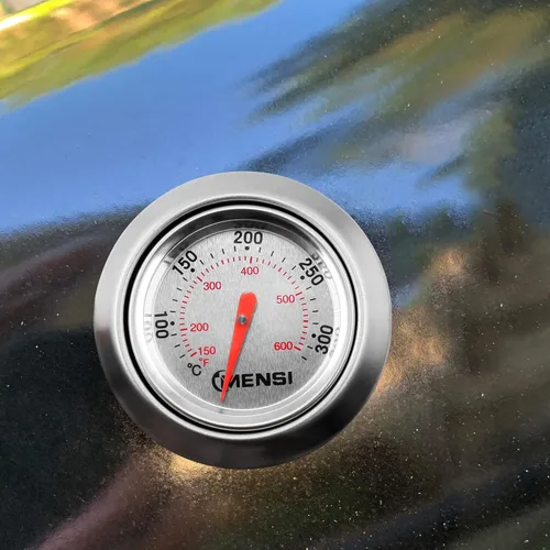 Vista 3 de MENSI Piezas de repuesto para barbacoa de carbón para ahumador de madera, termómetro de temperatura para parrillas Weber Traveller