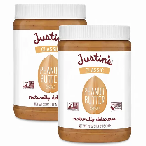 Vista 11 de Justin's NUT Butter, PNUT BTR, Classic, tamaño 28 onzas, sin ingredientes
