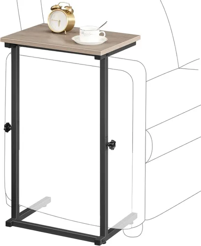 Vista 11 de HOOBRO Mesa auxiliar en forma de C, mesa auxiliar de sofá de altura ajustable, mesa deslizante debajo del sofá, mesa auxiliar en forma de C