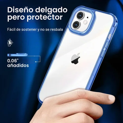 Vista 4 de CANSHN Funda transparente compatible con iPhone 12/iPhone 12 Pro [protección militar contra caídas] [no amarillenta] Funda para teléfono a prueba