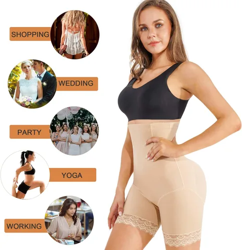 Vista 6 de Nebility Faja moldeadora de encaje con control de abdomen para mujer