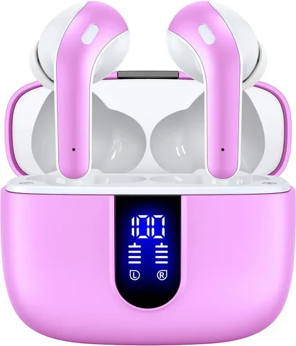 Vista 12 de TAGRY Auriculares Bluetooth Verdaderamente Inalámbricos Auriculares 60H Reproducción Pantalla LED de Energía Audífonos con Estuche de Carga