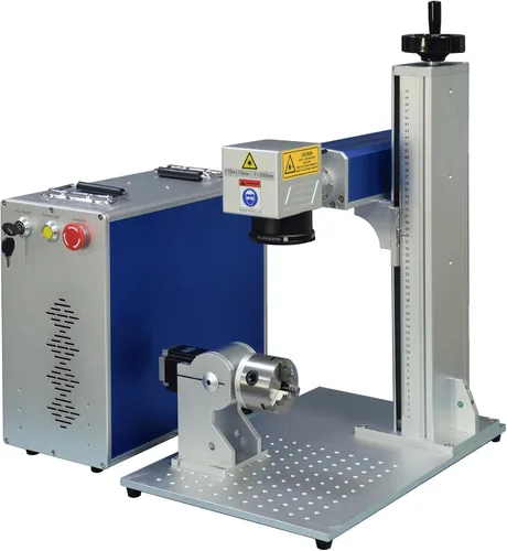 Vista 2 de US Stock 50W JPT Máquina de grabado láser de fibra Máquina de marcado láser de fibra Máquina de grabado 175 × 6.890 in Lente con eje giratorio