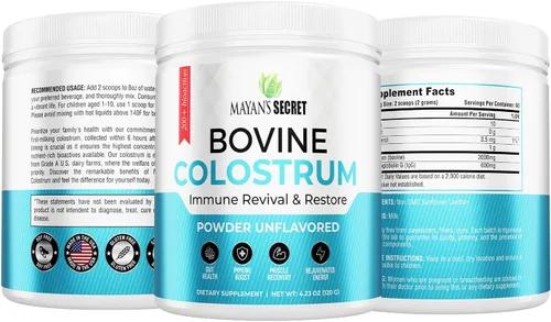 Vista 2 de Polvo de calostro alimentado con pasto, para la salud intestinal humana, inmunidad, piel y cabello, recuperación muscular, más de 400 nutrientes