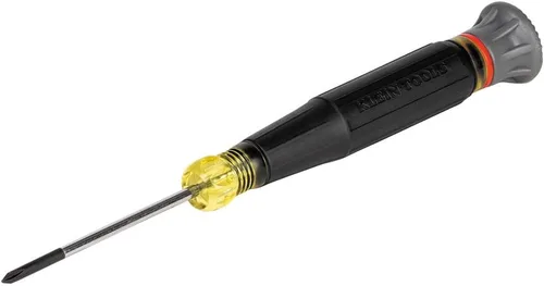 Vista 8 de Klein Tools 6233 Desarmador Mini de Precisión, #0 Phillips, Cuenta con Mango de Agarre Acolchado, Tapa Giratoria y Anillo Codificado por