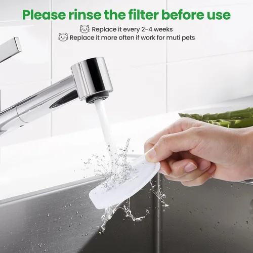 Vista 7 de Paquete de 12 filtros de repuesto para fuente automática D60 de 100 oz/3 L, filtros de fuente de carbono para gatos, dispensador de agua