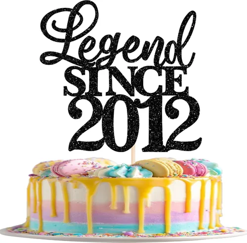Vista 23 de Rsstarxi 1 paquete de decoración de pastel con purpurina de leyenda desde 2012 para decoración de tarta de cumpleaños 13 años para decoración