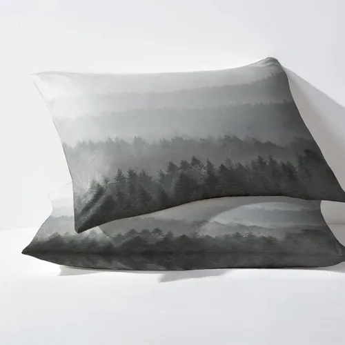 Vista 3 de Misty Forest Sábanas tamaño individual, sábanas de árbol natural, sábanas y fundas de almohada estampadas de 3 piezas, sábana bajera ajustable