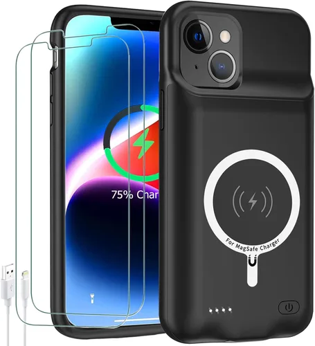 Vista 8 de Funda de batería para iPhone X/XS, 10000 mAh de alta capacidad, recargable, portátil, extendida, carga inalámbrica, compatible con iPhone X/XS/10
