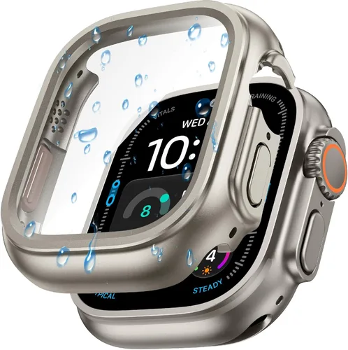 Vista 26 de Goton - Funda impermeable para Apple Watch 38 mm Series 3 2 1, protector de pantalla de vidrio templado, protección completa de policarbonato duro