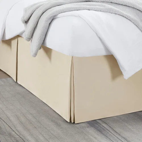 Vista 39 de Nestl Falda de cama individual blanca – Falda de cama de tamaño individual de 14 pulgadas de caída – Faldas de cama de microfibra cepillada – Falda