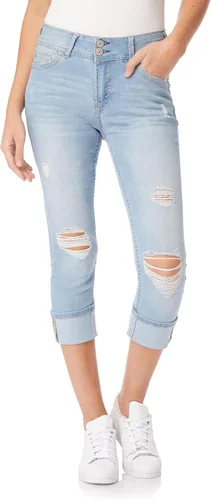 Vista 16 de WallFlower Vaqueros Luscious Curvy de 23.5” de cintura media para mujer, jeans de mezclilla Insta Stretch para juniors Albahaca