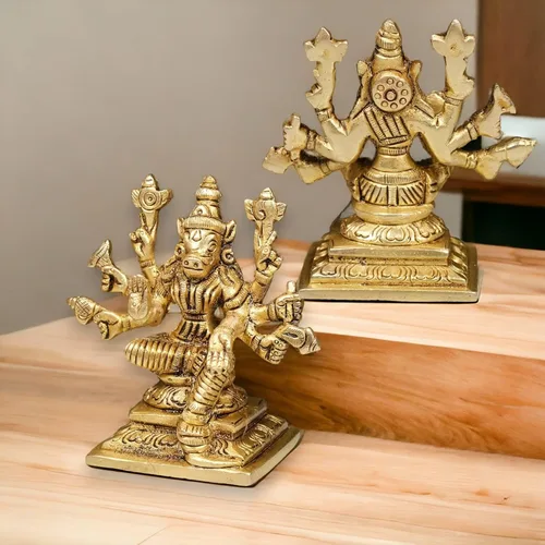 Vista 9 de LOVENSPIRE Estatua de la diosa Varahi Devi Amman de latón macizo para Pooja (3 pulgadas) – Ídolo de la deidad espiritual india para decoración
