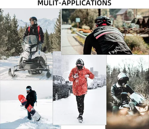 Vista 6 de ROCKBROS Pasamontañas para clima frío para hombre, resistente al viento, térmica, bufanda de invierno para mujer, con capucha para ciclismo