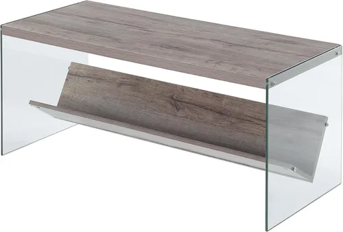 Vista 14 de Convenience Concepts SoHo - Mesa auxiliar, gris desgastado/vidrio Gris(Weathered Gray)