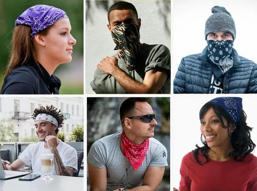 Vista 4 de EVERY-VILLE Where EVERYone is Welcome Classic Paisley Bandanas - 3 Pack Gift Set, 100% Cotton, 22x22 Inches