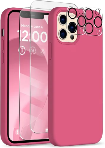 Vista 29 de Funda para iPhone 12 Pro Max, [2 protectores de cámara + 2 protectores de pantalla], funda protectora de silicona de cuerpo completo a prueba