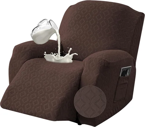 Vista 27 de Gennia Funda Impermeable para Silla Reclinable, Fundas Elásticas para Sofá Reclinable con Bolsillos, Fundas Lavables para Silla Reclinable Lazy Boy