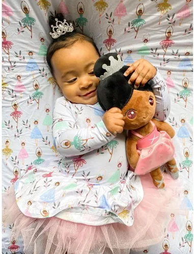 Vista 4 de Gloveleya - Ballet Girl - Muñeca de felpa suave personalizable con diseño de ballet para niñas, para regalo, color negro, de 13 pulgadas, con caja