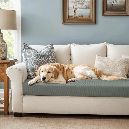 Vista 5 de CHUN YI - Funda elástica para cojín de sofá mediano, funda de asiento de sofá para mascotas, adecuada para sillón y sofá biplaza con tela lavable