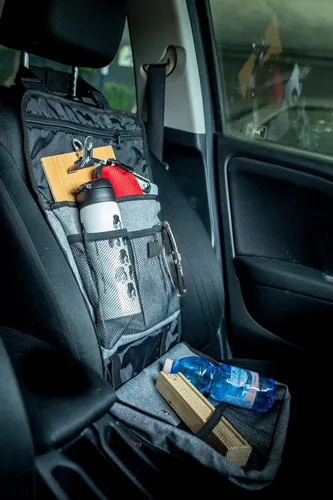 Vista 2 de Asiento delantero - Organizador de asiento de pasajero por PF™, se convierte en una bolsa, mantén todo en tus autos, furgonetas, camiones organizados
