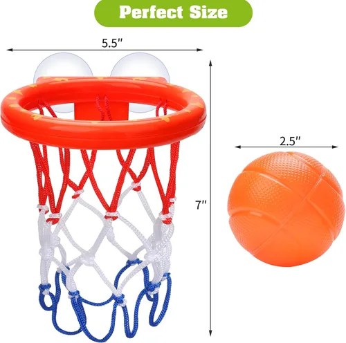 Vista 6 de KSABVAIA Juguetes de baño, aro de baloncesto para bañera para niños pequeños, juguetes de baño, juguetes de ducha para niños de 4 a 8 años, aro