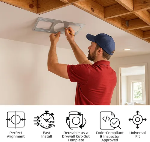 Vista 2 de OHLECTRIC Paquete de 48 – Placa de montaje de nueva construcción para Downlight LED de 4 pulgadas – Placa de luz LED empotrada de acero galvanizado