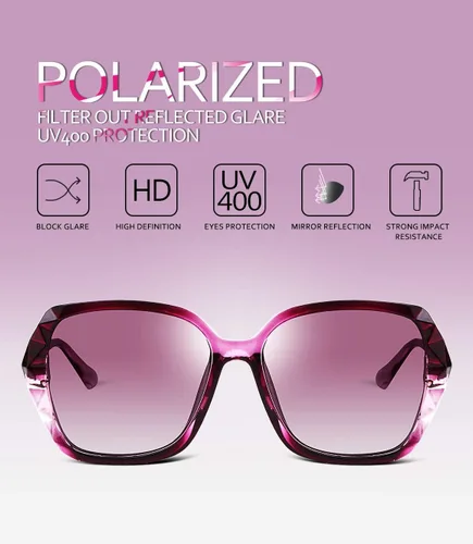 Vista 69 de FEISEDY - gafas de sol polarizadas para mujer, marco compuesto brillante B2289